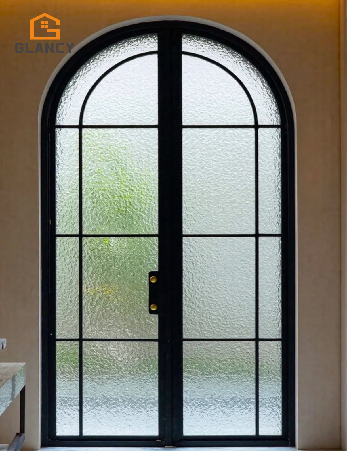 Black Aluminum Interior French Arch Door Aluminum French Glass Doors Black Aluminum Glass Interior French Door for Living Room