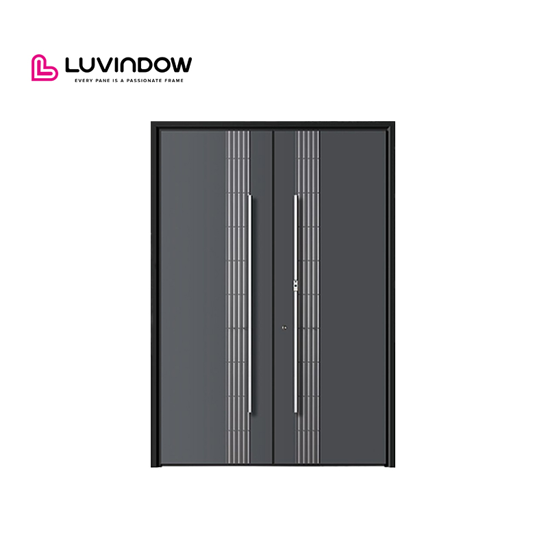 Premium Aluminum Large Main Entrance Doors Fire Prevent Security Entry Doors for Houses Modern