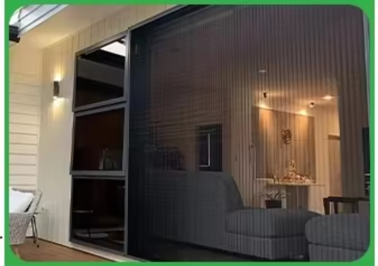 Sturdy Construction Pleated Folding Fly Mesh Aluminium Frame Anti Insect Polyester Screen Door