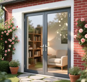 80 Series Black Frame Glass Doors