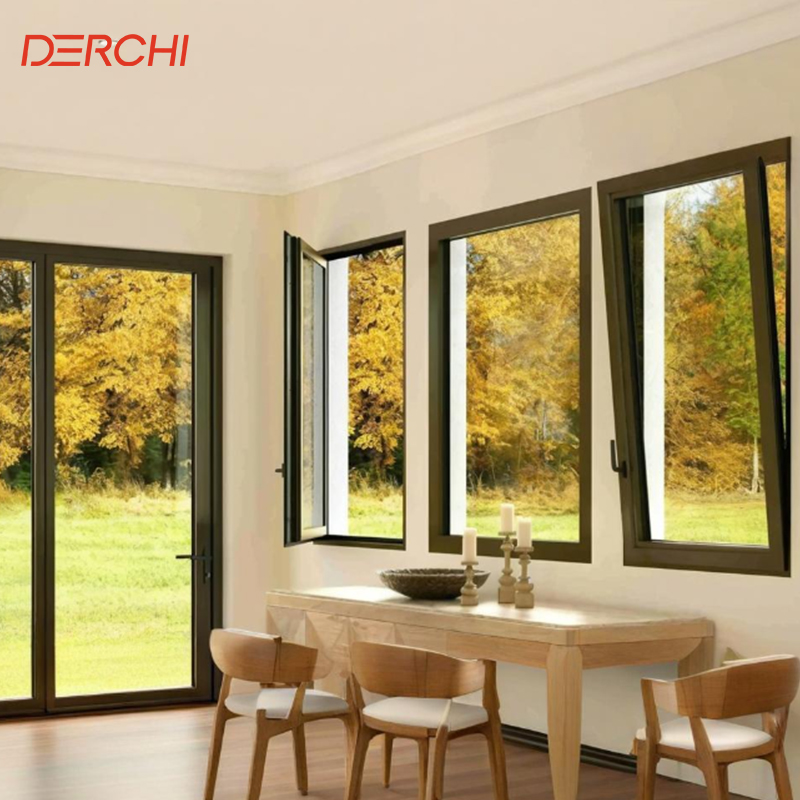Hurricane Impact Windows Thermal Break Aluminum Casement Window Double Glazed Aluminum Tilt And Turn Windows