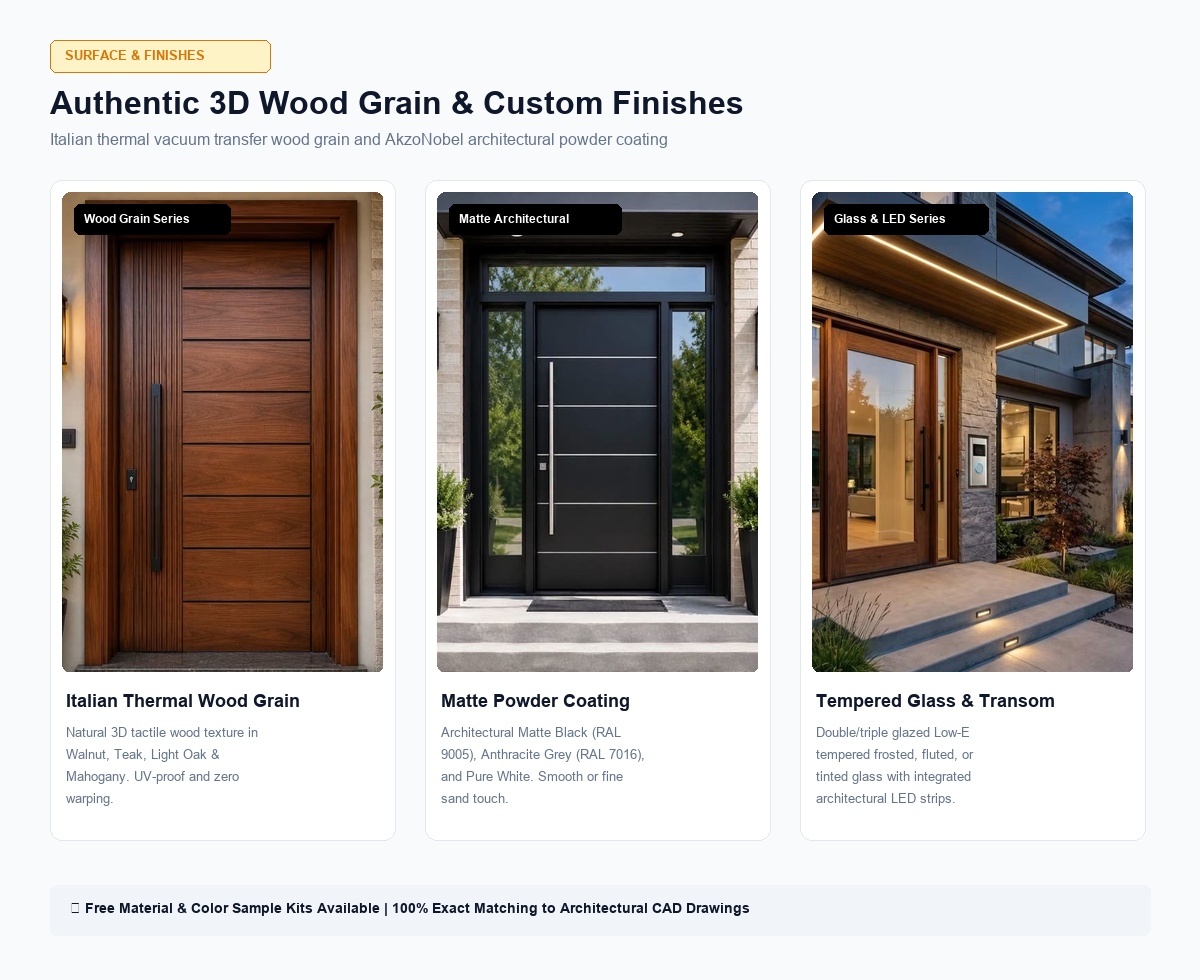 European Aluminum Alloy Steel Front Entry Door Detail 5