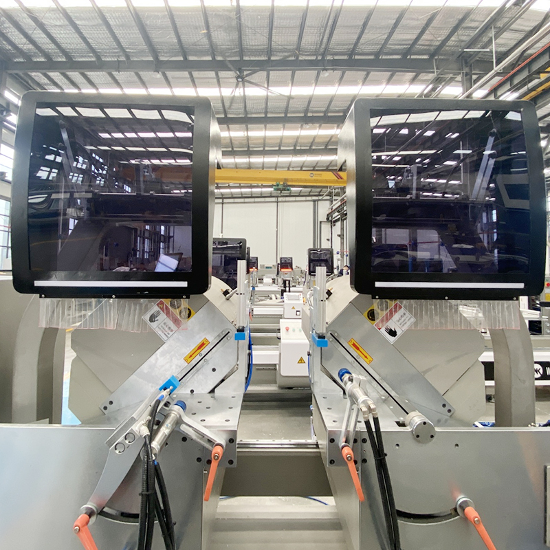 Window Making Machine Factory 2 Head 45&deg; Inward Swing Cut Machine CE Certified Aluminium windows and Doors Fabrication Machines