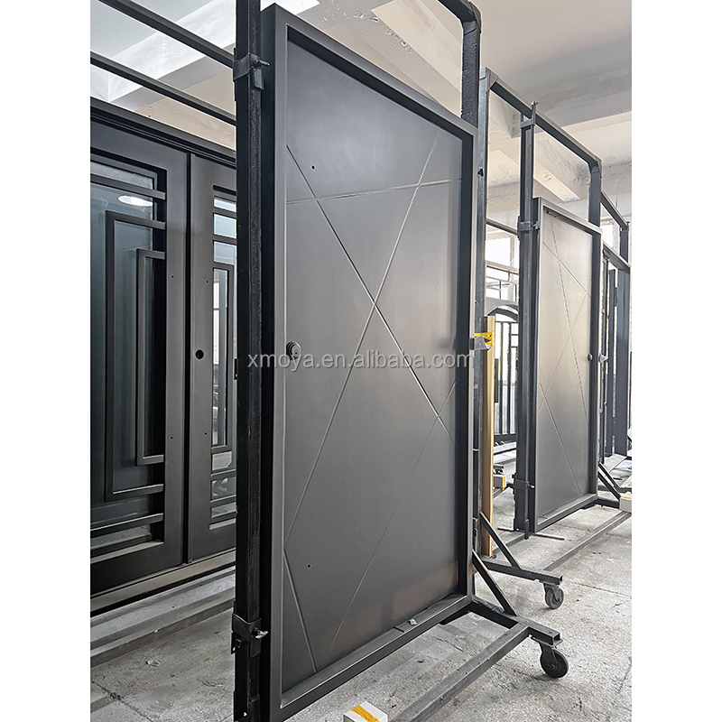 Modern Villa Exterior Steel Metal Front Entry Pivot Doors Iron Exterior Security Front Entry Door for Houses Main Entrance Door