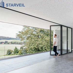 Veranda Folding Patio Door Aluminum Double Tempered Glass Weatherproof