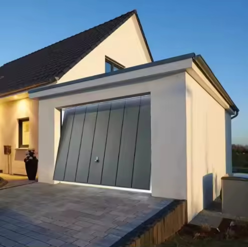Modern Custom Tilt-Up Garage Door Aluminium Trackless Whole Plate Insulated Motorized Overhead One Piece Customized Villas