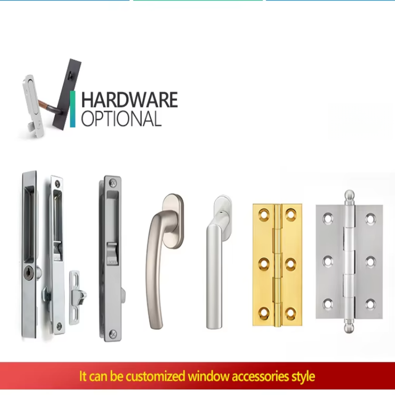 Breathable Modern Manual Aluminum Bathroom Door Half-Glass Ventilation Grille for Natural Light Waterproof/Heat Insulation