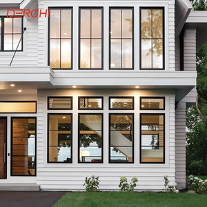 DERCHI Hurricane Proof High Impact Black Aluminum Alloy Windows