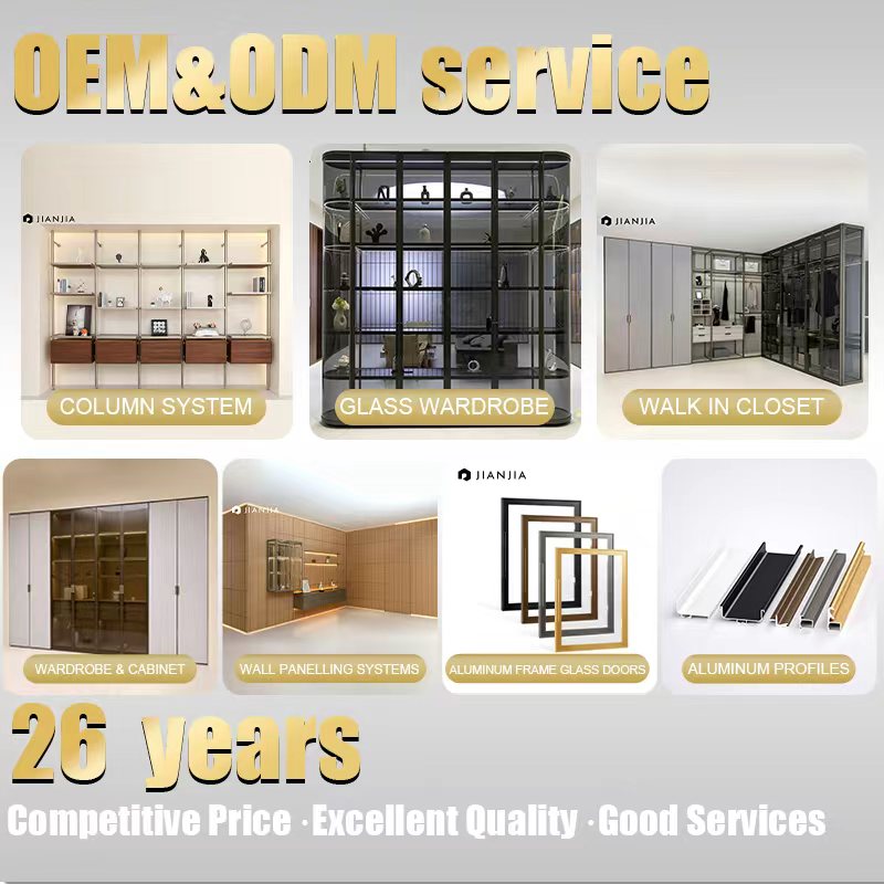 Aluminum Glass Door Minimalist Wide for Kitchen Cabinet Wardrobe Doors
