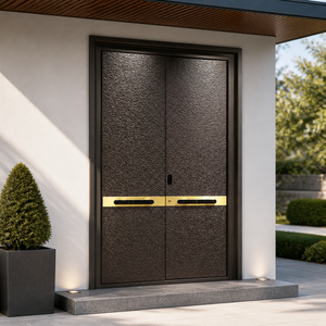 Modern Bronze Cast Aluminum Double Door