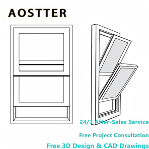AOSTTER Residential Replacement Aluminum Vertical Sliding Window Double Hung Window