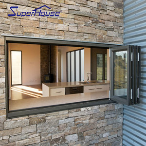 Wholesale Soundproof Standard Size Glass Profile Aluminium Bifold Window and Door Folding Windows