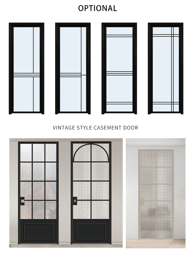 10 Years Warranty Factory Price Ultra Slim Aluminum Alloy Frame Swing Door Interior Glass Door with High Quality Silent Lock