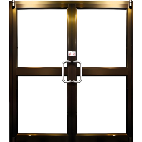 OUTUS Commercial Shop Front Door Aluminum Entry Doors Double Swing Glass Entry Door