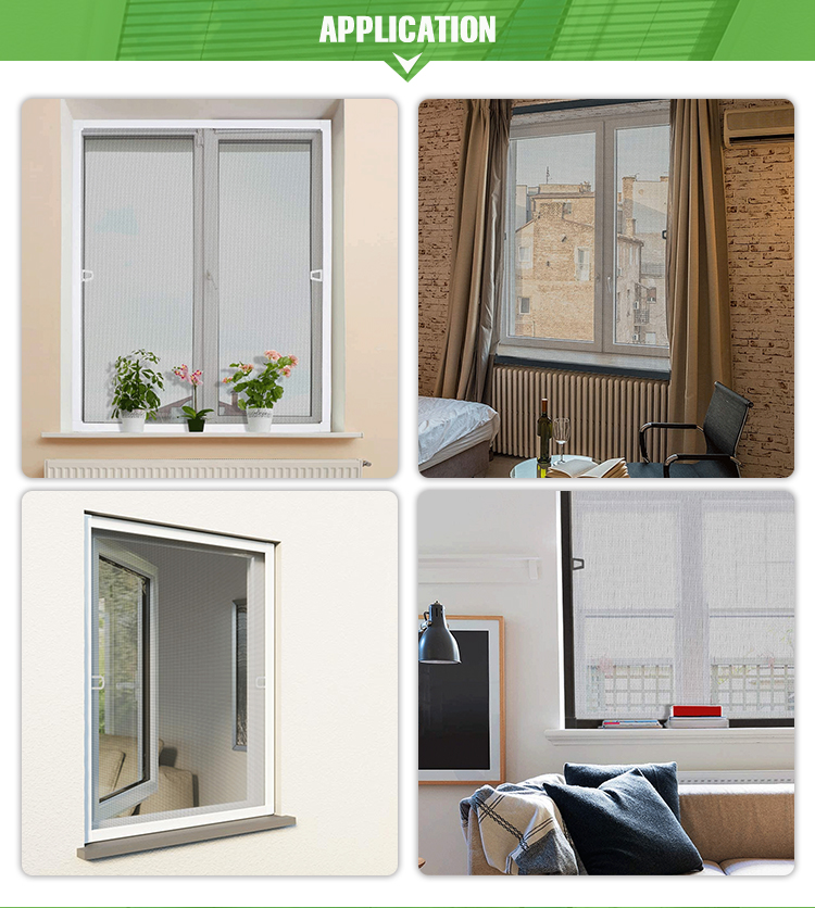 Durable Mosquito Net Plastic Corner Fixed Mesh windows Aluminum Frame DIY Fiberglass Framed Screen Window