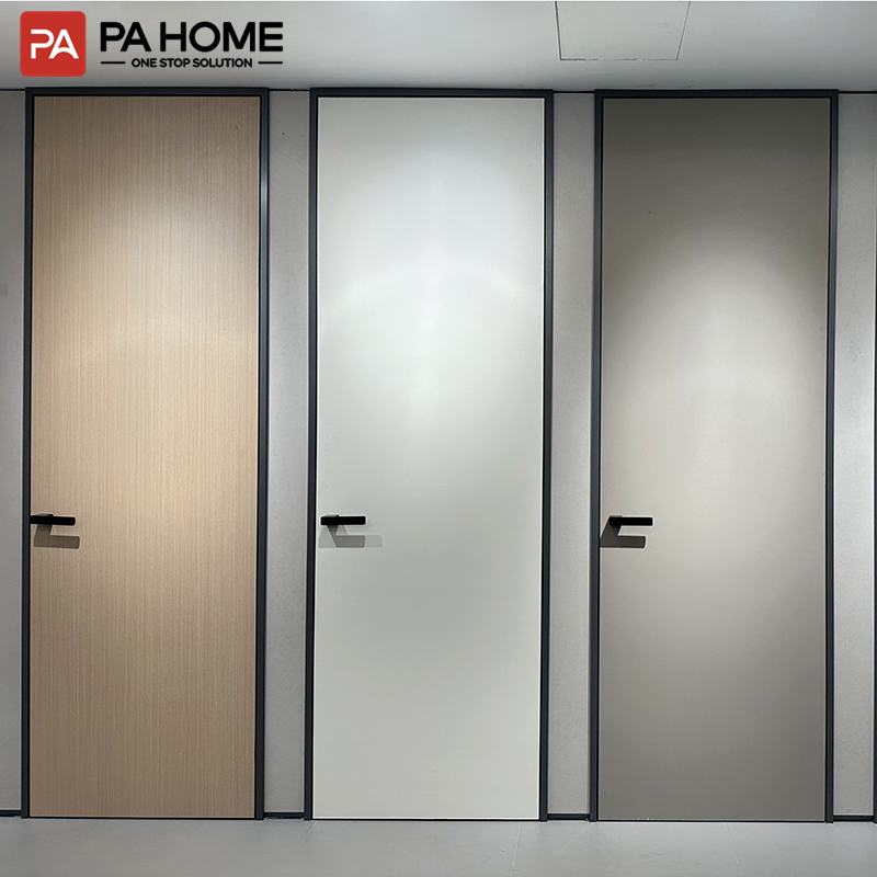 PA Modern Design Hotel Furniture Interior Decorations Slim Indoor Aluminium Profile Wooden Guest Room Doors