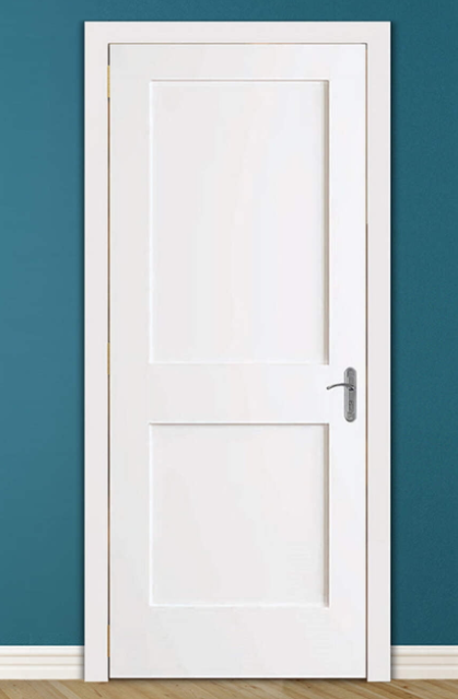8 Ft Modern 2 Panel White Pre Hung HDF Aluminum Moulded Waterproof Door for Villa Interior