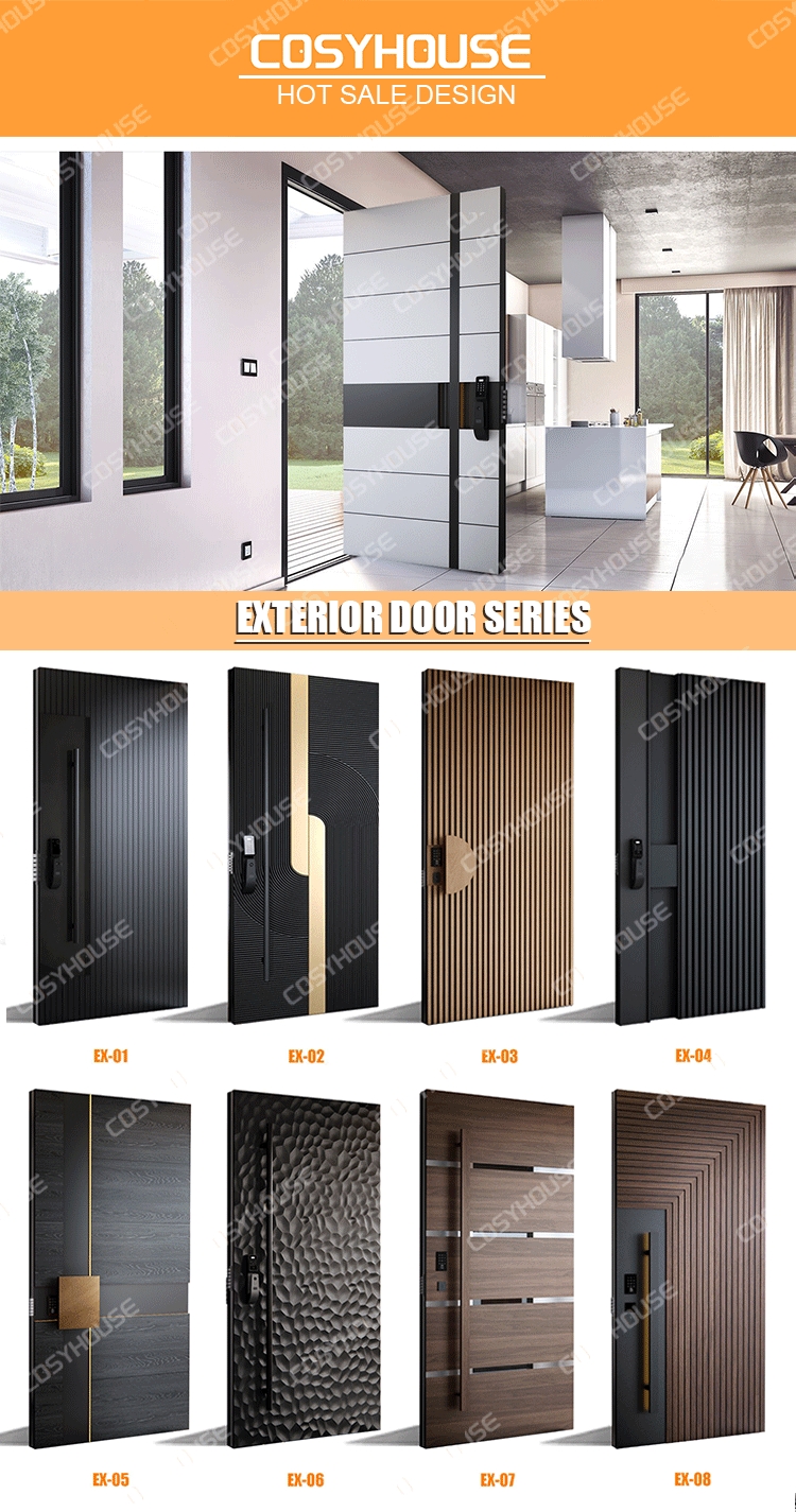 Custom Cast Aluminum Thermal Break Front Entry Door Modern Exterior Security Entrance Door for House Villa