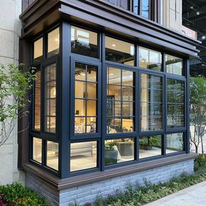 XIYATECH French Style Double Tempered Glass Bay Casement Windows