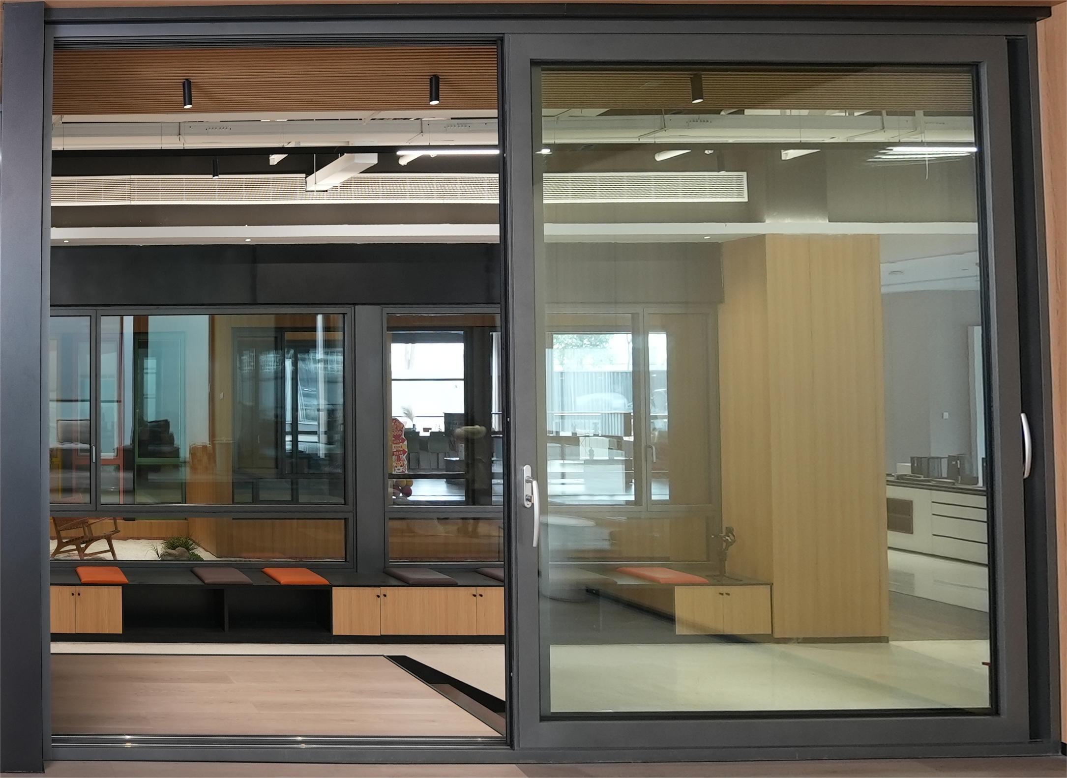 Big Glass Up to Ceiling Aluminum Aluminium Sliding Door with Soundproof Insulation Home Hotel Office Villa Patio