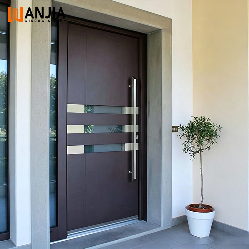 WANJIA Smart Multi Lock Entrance Doors Aluminum Doors Front Entry Anti Theft Exterior Security Doors