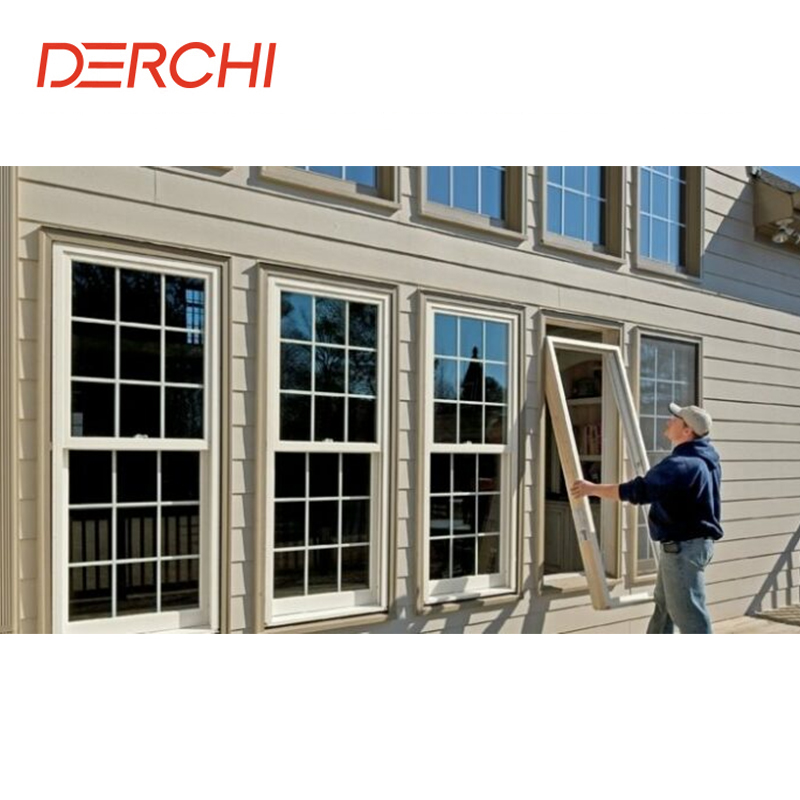 Derchi Vertical Slide up Window Modern Style Sash Windows American Double Hung Window Heritage Sash Windows