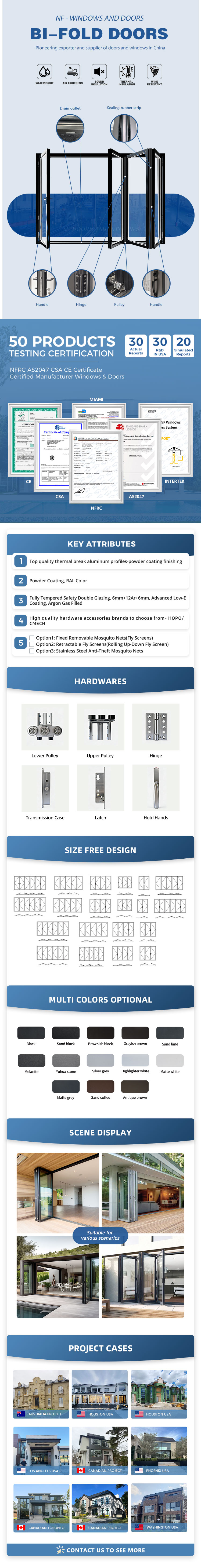 Aluminium Folding Door Detailed View