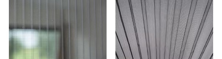 Sturdy Construction Pleated Folding Fly Mesh Aluminium Frame Anti Insect Polyester Screen Door