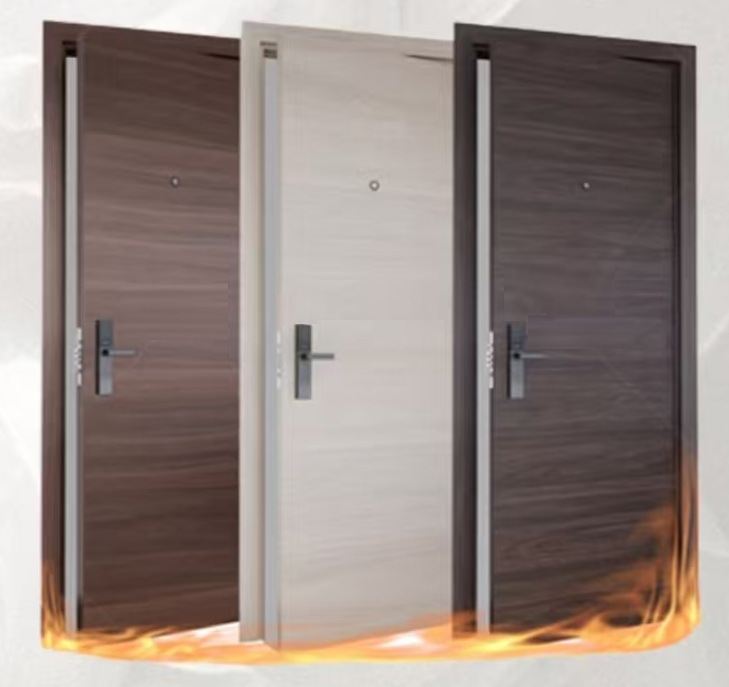 Metal Emergency Exit Hotel Security Fire Door With Emergency Bar