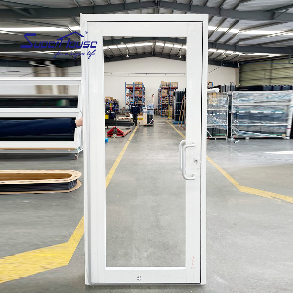 For Storefront Front Glaze White Swing Entry Commercial Impact NOA GLASS Aluminium Double Door Exterior Bedroom School
