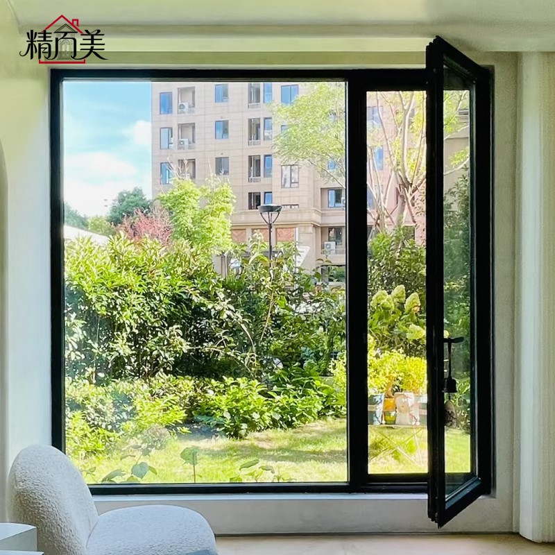 Powder Coated Energy Saving Noise Reduction Manual Control Custom Size High Security Modern Aluminium Glass Swing Door