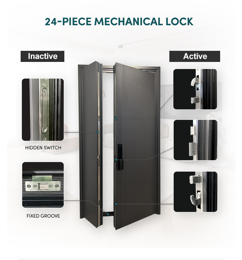 ZEKIN Aluminum Double House Front Entry Luxury Glass Door Anti-theft Front Entry Double Exterior Doors Double Entry Door