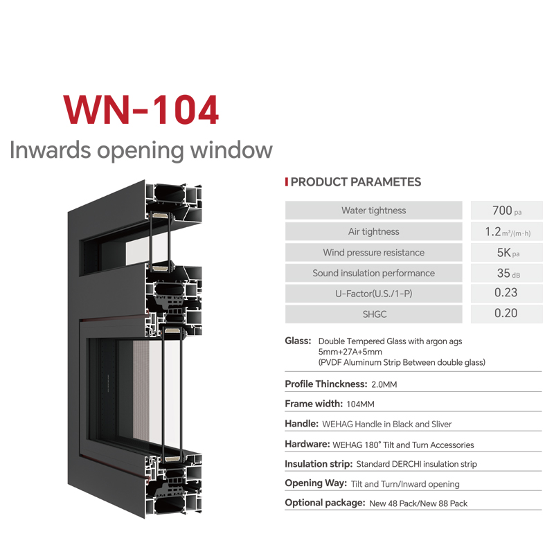 DERCHI Modern Minimalist Aluminum Windows Slim Narrow Frame Casement Style Energy Efficient windows For Residential
