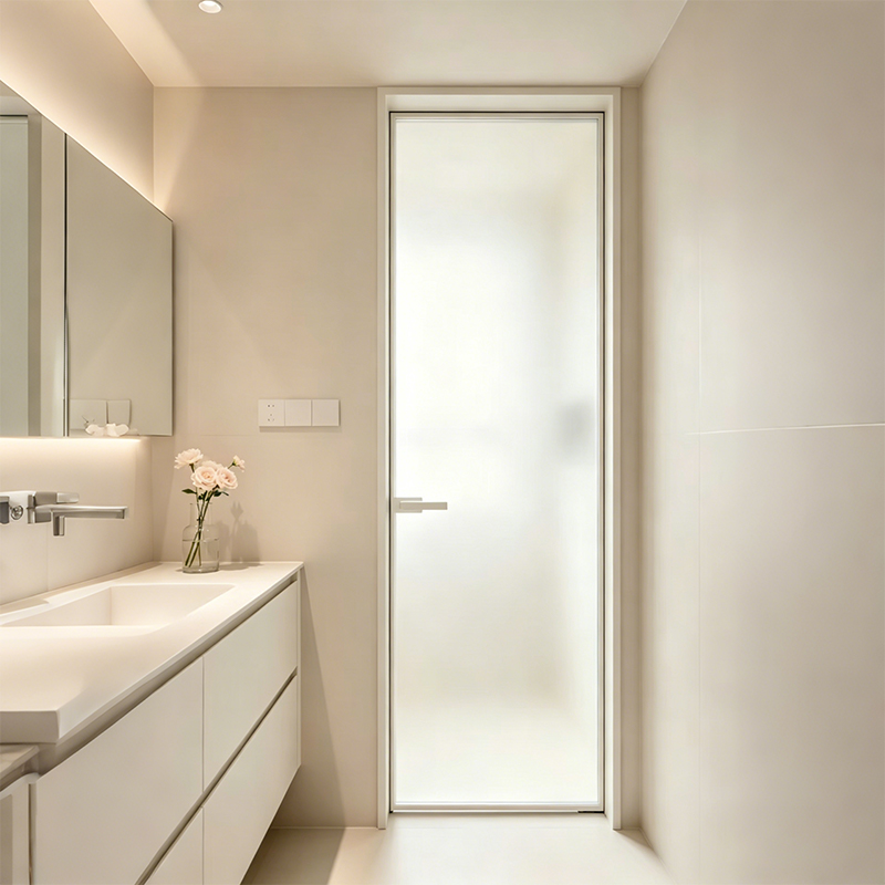 Hotel Villa Minimalist Waterproof Fire Rated Swing Door Interior Aluminum Frame Glass Door Supplier