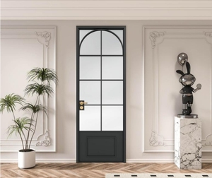 Custom Aluminum Frame Door Modern Minimalist Design French-style Doors for Indoor Bedrooms Bathrooms