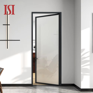 Modern Single Swing Narrow Double Glazed Waterproof Aluminum Soundproof Bedroom Casement Door