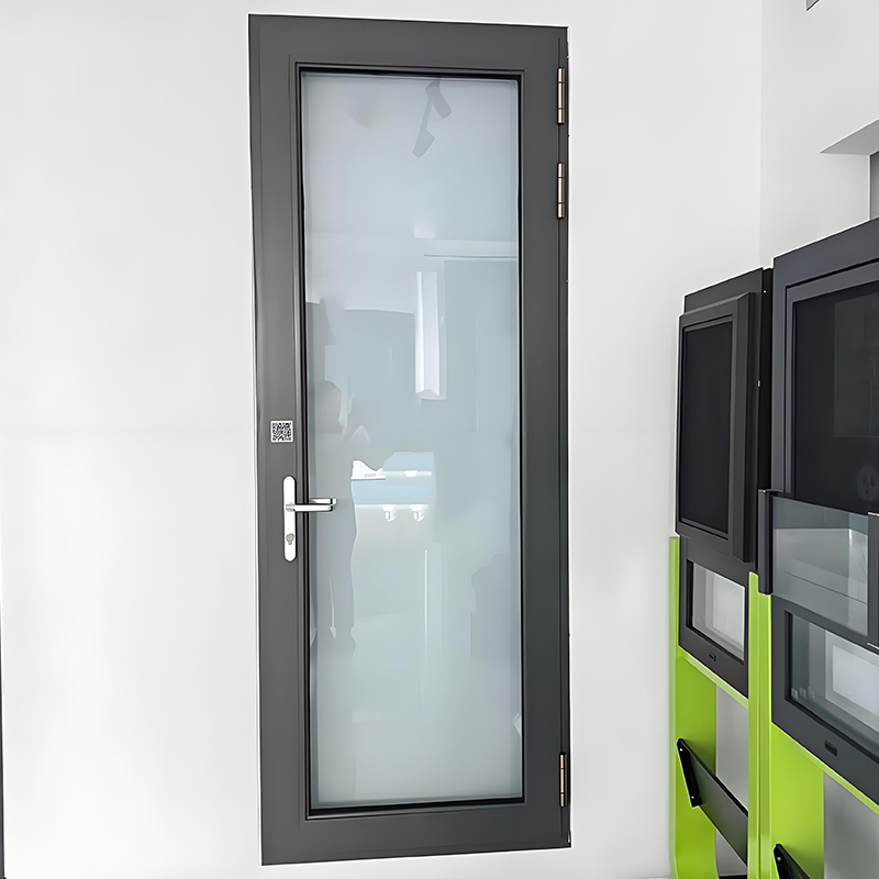 Modern Double Swing Aluminum Casement Door With Hurricane-Proof Thermal Insulation Glass Manual Opening For Supermarket