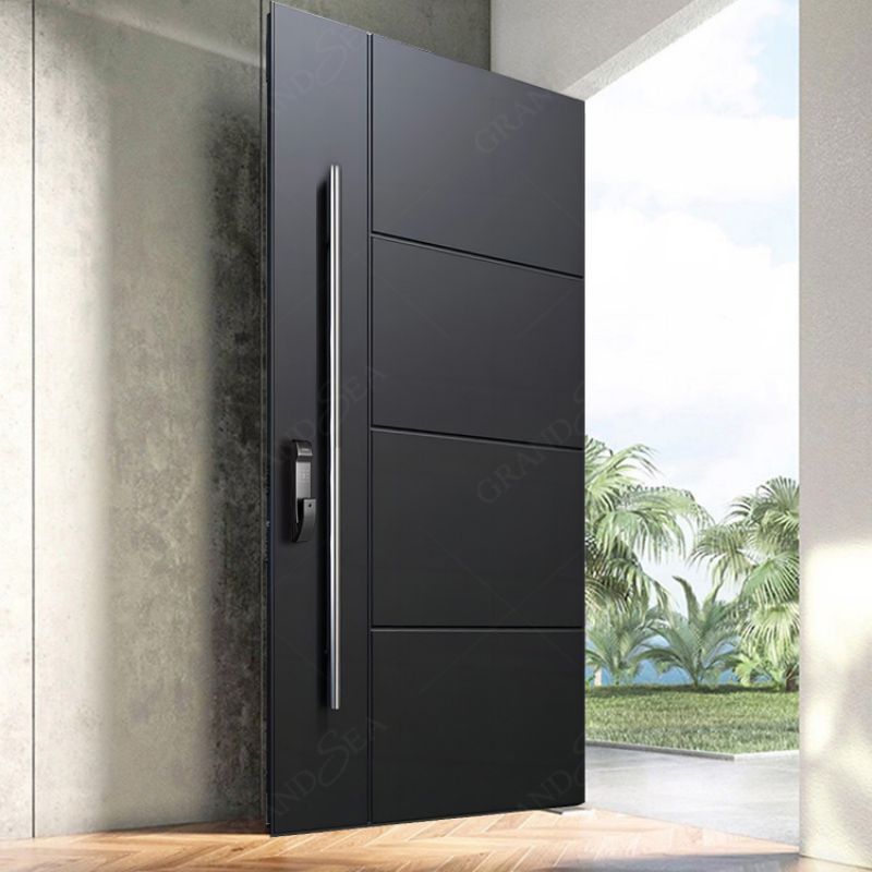 Grandsea Modern Entrance Armored Aluminum Pivot Door Exterior Large Security Front Double Entry Doors For Houses