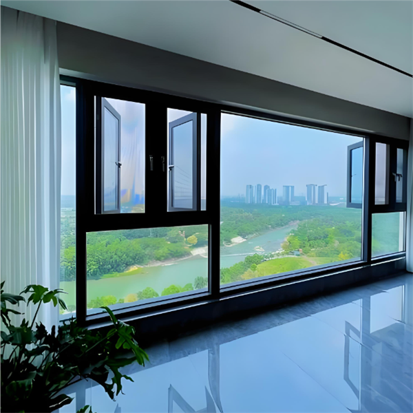 Minimal Frame Sound Insulation Commercial Space Saving Top Hinged Swing Aluminium Windows for Factories