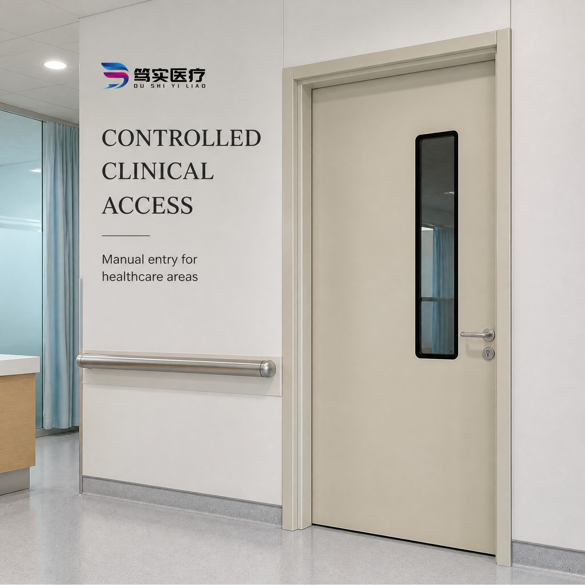 Stainless Steel Modern Hospital Fire Rated Interior Panic Exit Door Free Swing Observation Hall Apartment Workshop Fiberglass CE