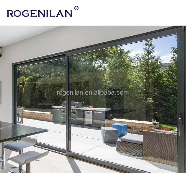 Heavy Duty Sliding Door Double Large Glass Outdoor Balcony Patio Heat Insulation Aluminium Alloy Sliding Door
