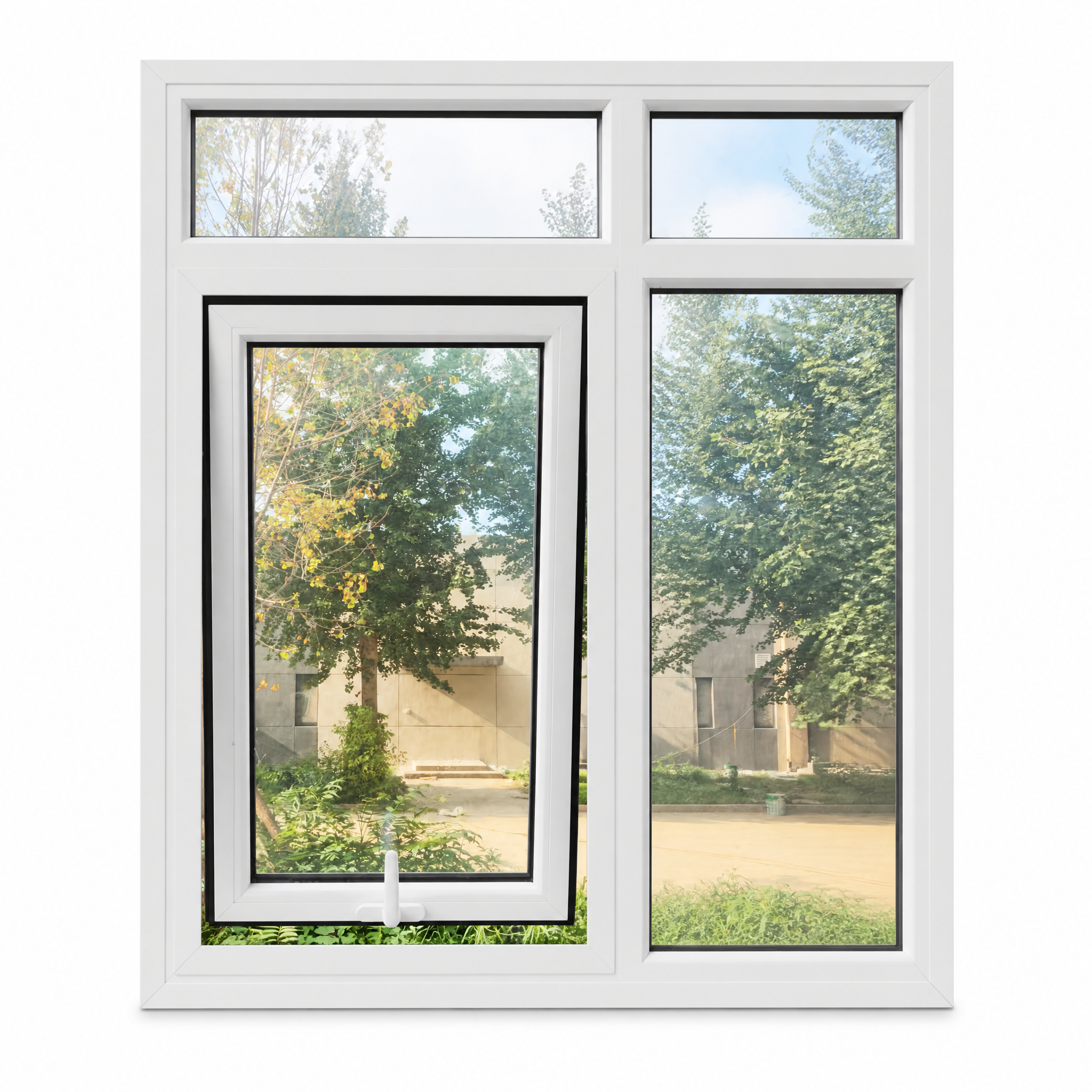 Thermal-Break Aluminum Alloy Outward Opening Hopper Window Triple Insulated Glass Sound Heat Insulation for Homes Villas