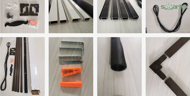 Durable Mosquito Net Plastic Corner Fixed Mesh windows Aluminum Frame DIY Fiberglass Framed Screen Window