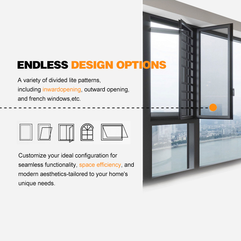 Factory Direct Double-Hung Windows Interior Window with Low-E Glass and Aluminum Alloy Frame Sliding Vertical Design