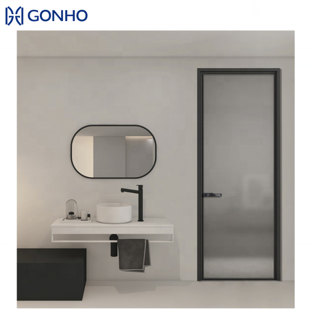 Gonho Modern Interior Aluminum Glass Swing Shower Casement Door Hinged Waterproof Scrub Commercial Hotel Bathroom 5 Year