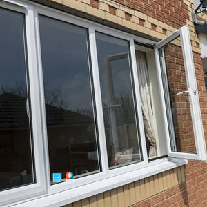 AMJ NFRC Outward Opening Aluminum Awning Hung Casement Window Double Glazing Thermal Break Hinged Frame With Insect Screens