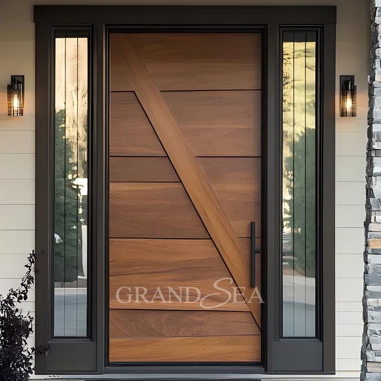 Premium Modern Style Home Entry Security Single Door Pivot Aluminum Door Stainless Steel Security Door With Smart Lock