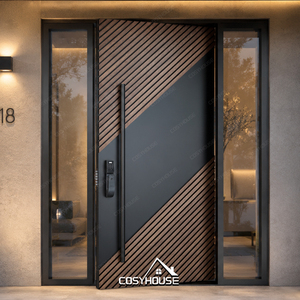 Custom Cast Aluminum Thermal Break Front Entry Door Modern Exterior Security Entrance Door