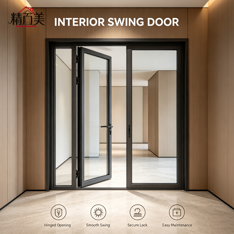 Energy Efficient Weather Sealed Hinge System Secure Lock Durable Frame Hinged Opening Modern Aluminium Glass Swing Door