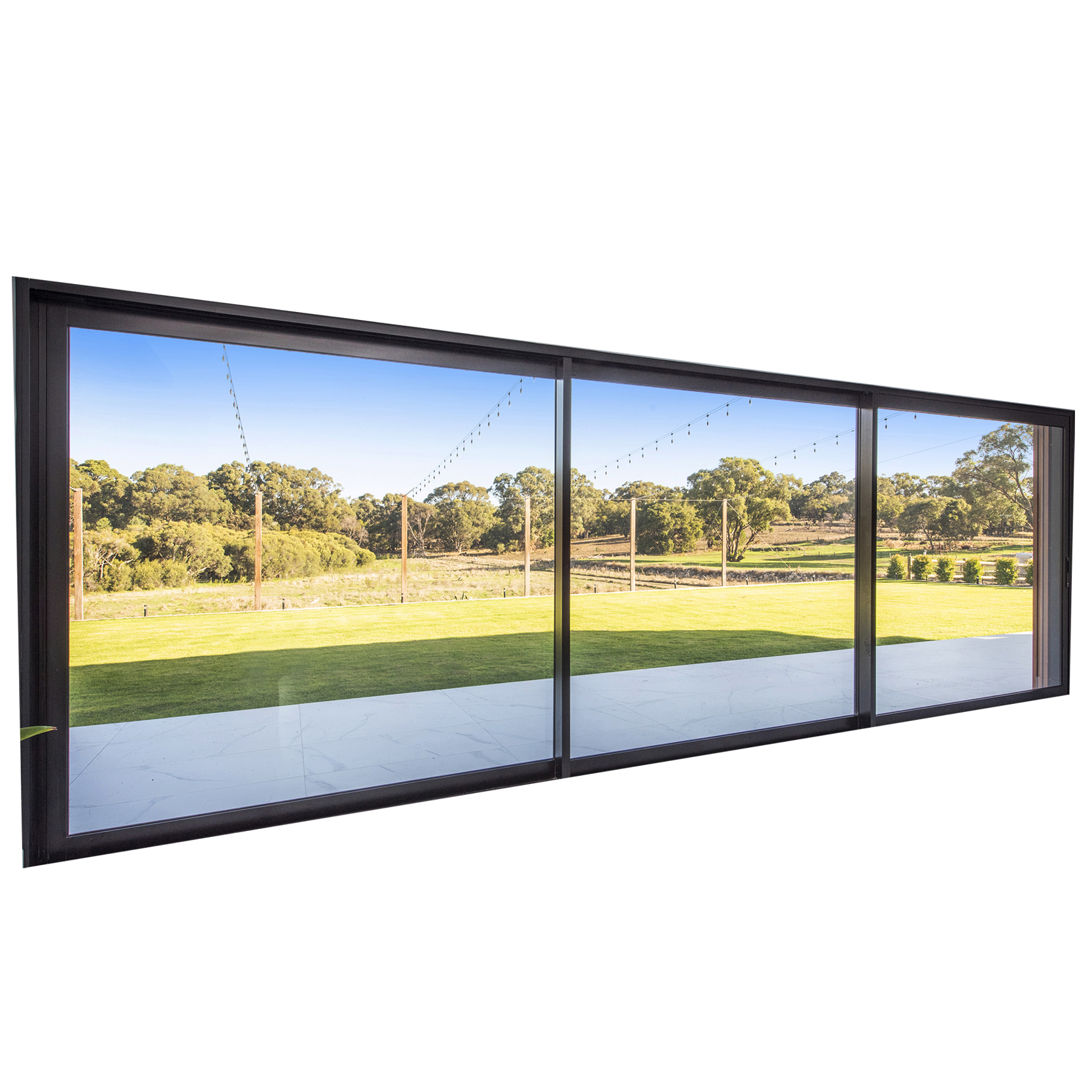 Australian Modern Design Aluminium Panoramic External Sliding Doors Commercial Exterior Balconies with Mosquito Net